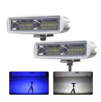 18W LED Boat - 9-32Volts - White casing - spreader light - Emmitt Color: Dual color / Blue & White - Aluminum Alloy Metal  - WK-WDU18BW - AZLED